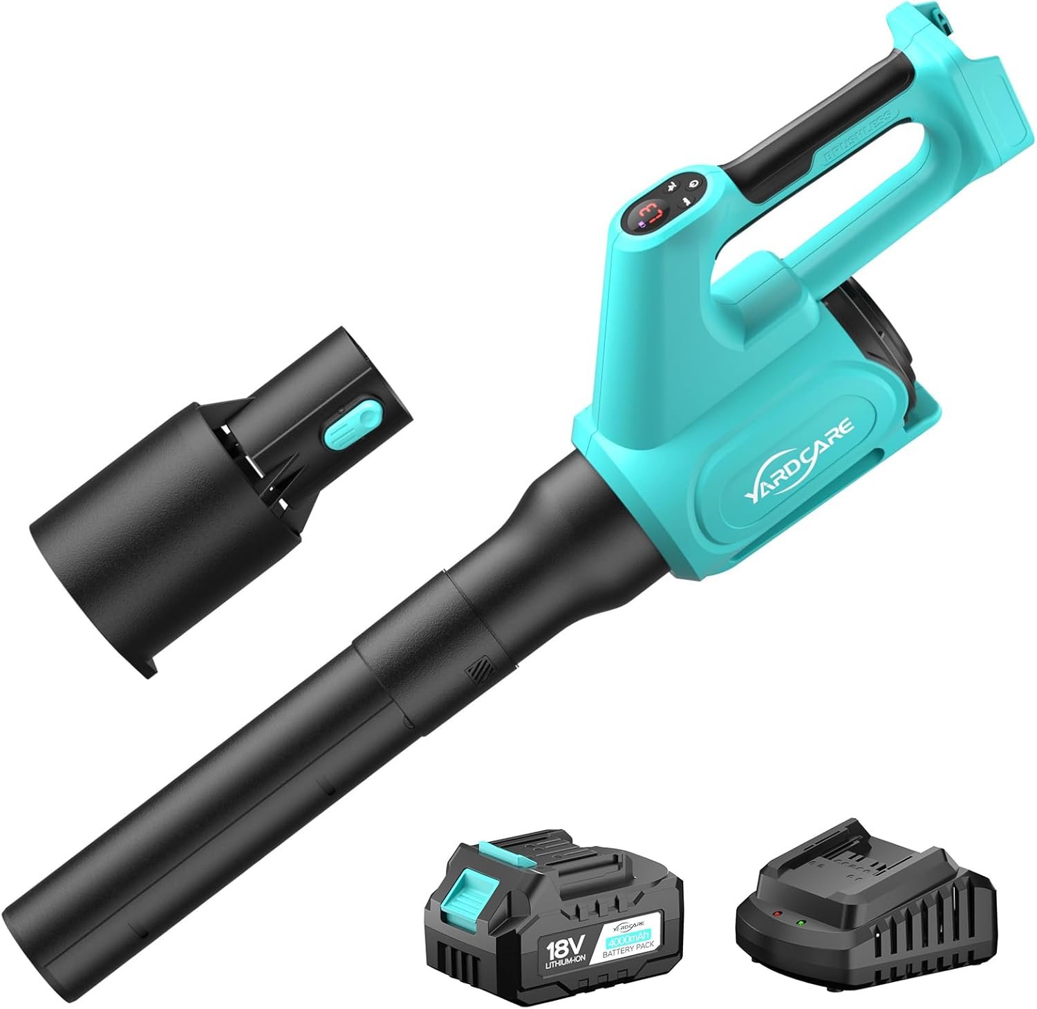 Cordless Leaf Blower 5-Speed YARDCARE Cordless Leaf Blower, powerful garden tools for blowing leaves and debris.