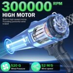 Cordless garden tools leaf blower with two 3.0Ah lithium batteries and charger for extended runtime.