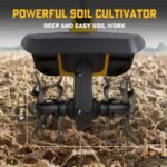 Ergonomic handle of the garden tools cordless tiller for comfortable use in gardens.