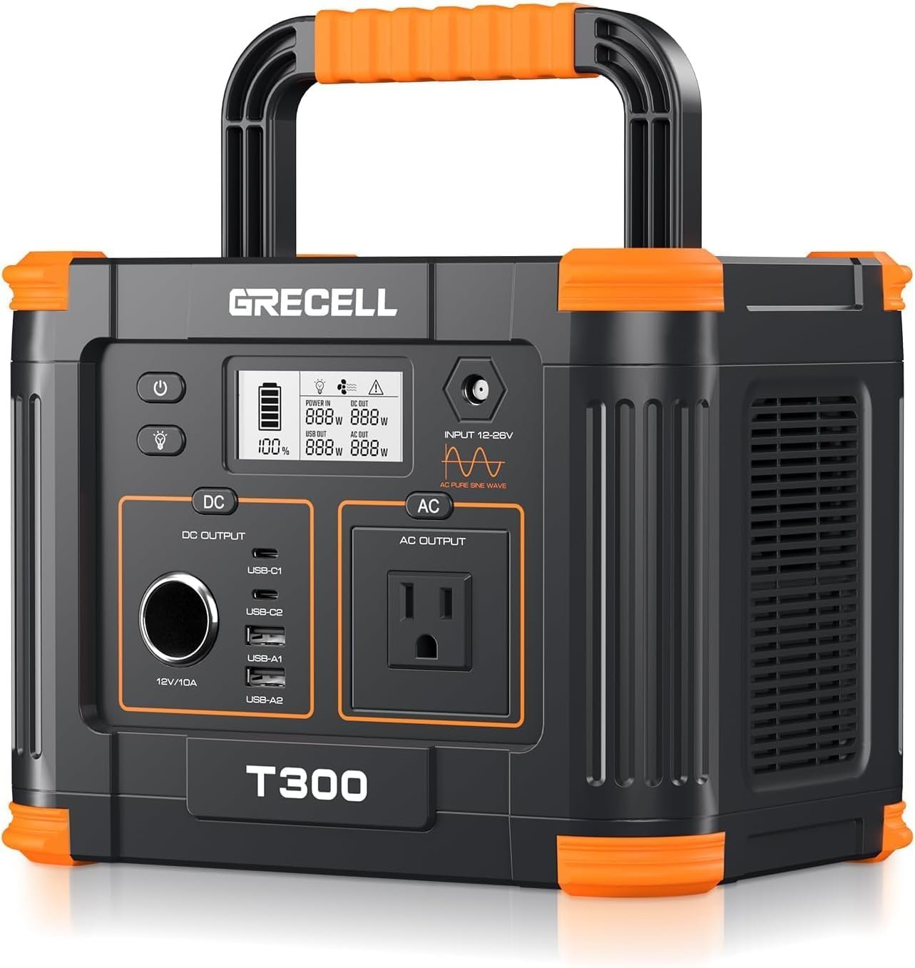 GRECELL 300W Portable Power Station Overview Compact and reliable home generators perfect for outdoor adventures, with a 230.88Wh capacity and multiple charging ports.