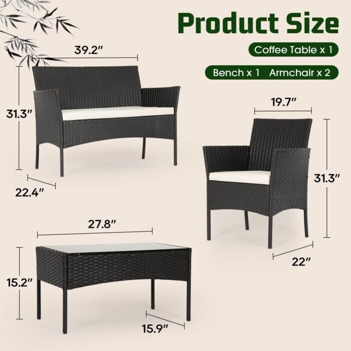 Stylish and comfortable patio furniture set ideal for relaxing and entertaining guests outdoors.