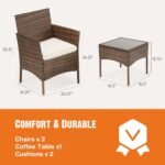 The Sweetcrispy patio furniture set placed beautifully in a garden setting, offering comfort and style.