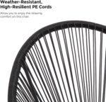 Close-up of the durable PE rattan chairs included in the garden furniture set for long-lasting use.