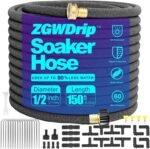 The soaker garden hose providing even and efficient watering for large garden areas.