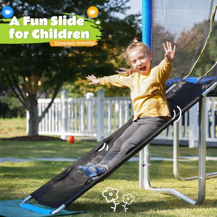 Safe jumping experience with outdoor trampoline featuring no-gap design to prevent injuries and expand the jumping area.